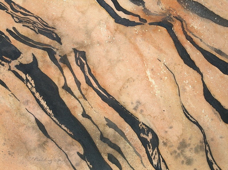 Pamela Fielding Stone Tiger Joe King's Road near Six Mile Lake Provincial Park, Muskoka, Ontario watercolour on paper